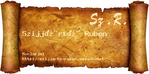 Szijjártó Ruben névjegykártya